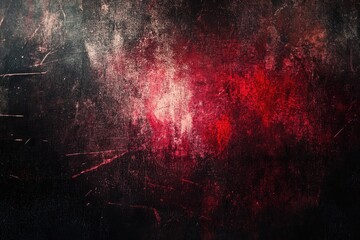 Fototapeta premium Dark textured background with red glowing grain and cinematic blur effect, modern abstract concept for digital art and graphic design.