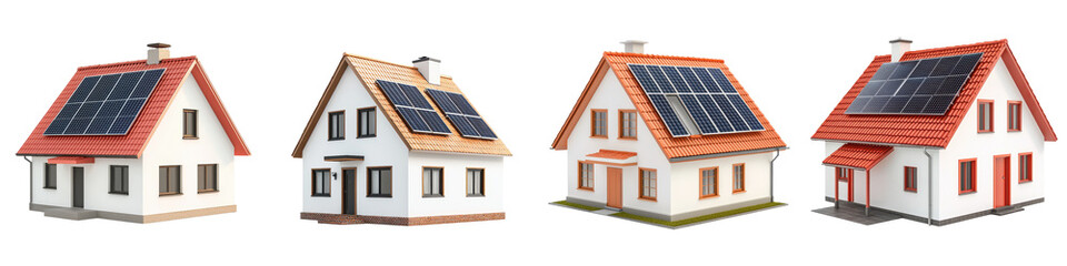 Rows of modern residential houses with solar panels on the roofs in a suburban community setting  Eco friendly and sustainable energy efficient homes in a residential neighborhood