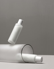 cosmetics placed in the sunlit area