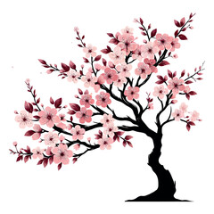 Obraz premium A peaceful cherry blossom park featuring majestic pink flowers in full bloom.