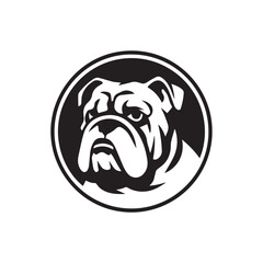 bulldog head vector on white background 