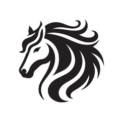 Horse head icon, unicorn head silhouette vector, horse head logo