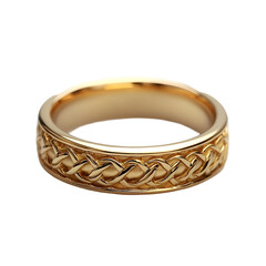 Elegant Gold Celtic Knot Wedding Band with Traditional Engraved Design