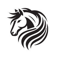 Horse head icon, unicorn head silhouette vector, horse head logo