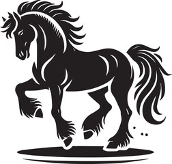 Obraz premium black horse vector illustration, horse silhouette vector, horse logo vector, horse silhouette vector isolated on white background