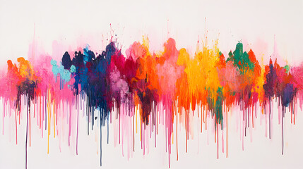 Fototapeta premium splash of paint on a canvas with random color drips creating a modern and lively art style 