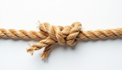Severed rope noose; frayed ends splayed Pure white backdrop , release, element