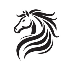 Horse head icon, unicorn head silhouette vector, horse head logo