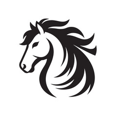 Horse head icon, unicorn head silhouette vector, horse head logo