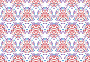 Vector seamless pattern with modern abstract floral texture and tropical leaves. Repeating geometric shapes in a hand-drawn outline, perfect for fabric, print, wallpaper, banners, and invitations.