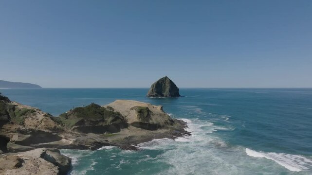 Pacific Ocean Waves Crashing at Cape Kiwanda On the Oregon Coast at Tierra DEl Mar Pacific City and Haystack Rock