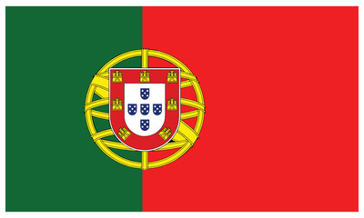 National flag of Portugal Vector Illustration. State background.