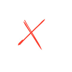 Hand Drawn Red Line Cross 