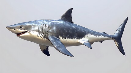 Fototapeta premium Great white shark 3D model render