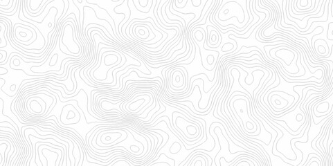 Geography landscape Topo contour map on white background, Topographic contour lines. Seamless pattern with lines Topographic map. Geographic mountain relief diagram line wave carve design.	
