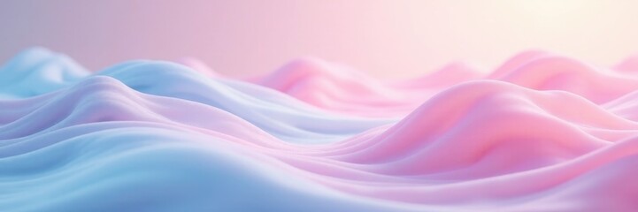 Fototapeta premium Dreamy pastel wavy backdrop, gentle color shift, dreamy, background, abstract