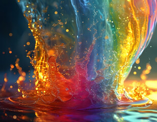 Naklejka premium Colorful Water Splash