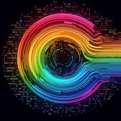 Rainbow Spectrum Code Code in various colors creating a rainbow