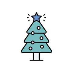 Obraz premium Christmas Tree icon isolated on a white background. Vector illustration.