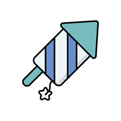 Fireworks  icon isolated on a white background. Vector illustration.