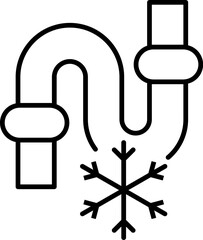 Frozen Pipe Minimalistic Symbol for Web and Graphic Design, Apps, Banners, Social Network and Cards