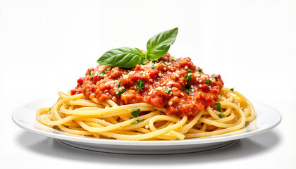 Delicious pappardelle with ragu on a plate, culinary elegance