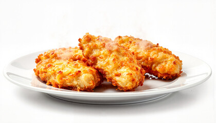 Delicious torta frita steaming on a white plate, culinary delight