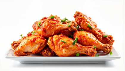 Piri piri chicken with vibrant glaze on platter, culinary delight