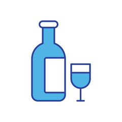 Wine  icon isolated on a white background. Vector illustration.