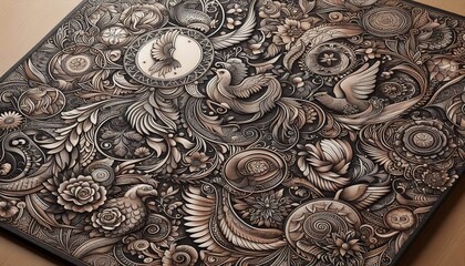 Printed Suede Featuring intricate patterns or designs printed di
