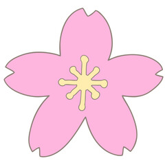 桜の花びら（線あり）