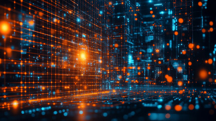 A futuristic electronic circuit board with glowing pathways symbolizes modern technology, innovation, and high-speed digital communication, illustrating the seamless flow of data in a connected world.