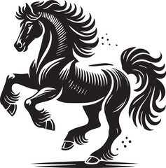 Obraz premium black horse vector illustration, horse silhouette vector, horse logo vector, horse silhouette vector isolated on white background