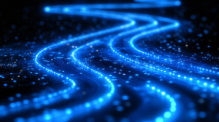 A futuristic electronic circuit board with glowing pathways symbolizes modern technology, innovation, and high-speed digital communication, illustrating the seamless flow of data in a connected world.