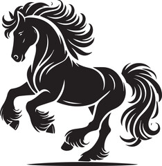 Obraz premium black horse vector illustration, horse silhouette vector, horse logo vector, horse silhouette vector isolated on white background