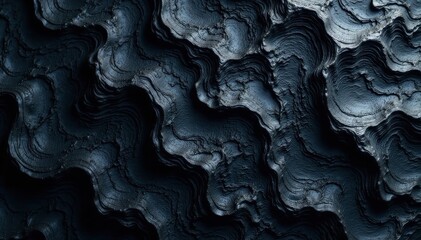 Dark, swirling obsidian texture Abstract volcanic rock background , pattern, igneous