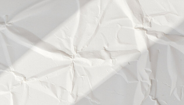 Textured wrinkled paper with natural shadows, blank canvas concept