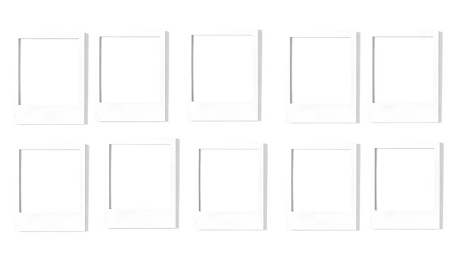 Photo Frames and Empty Frames: Create a Gallery Wall with a Polaroid-Style Memory Display &ndash; Customizable Collage Template for Nostalgic Photography Art and Minimalistic Decor