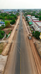 Fototapeta premium The aerial view of the city was breathtaking. Prakhon Chai is a district (amphoe) in the southern part of Buriram province.