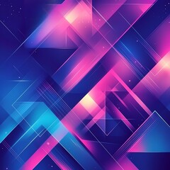 Obraz premium Colorful abstract geometric background with triangular patterns, neon blue and pink hues, intricate shapes, highcontrast design for a futuristic aesthetic