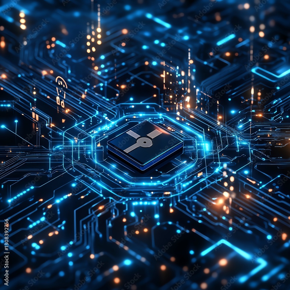 Leinwandbilder data security technology concept with encrypted data streams, glowing locks, and advanced digital ne