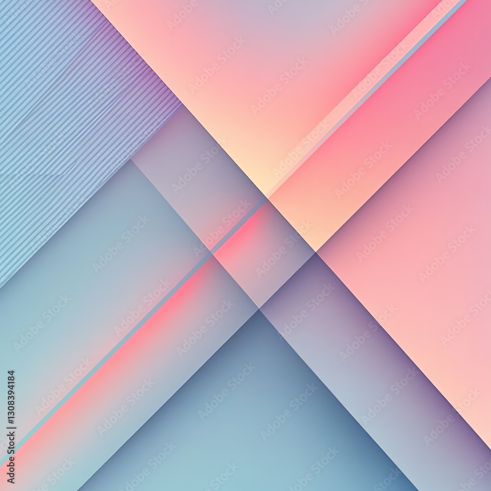 Aufkleber Minimalist abstract geometric background with subtle lines and shapes, soft pastel gradients blending with sharp angles, modern and clean aesthetic