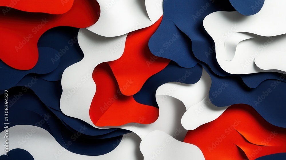 Fototapete Energetic paper art background featuring bold shapes symbolizing social movements and change with layered effects Generative AI