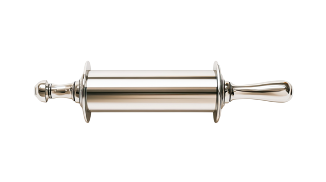 A silver metal tube with a bolt on the end