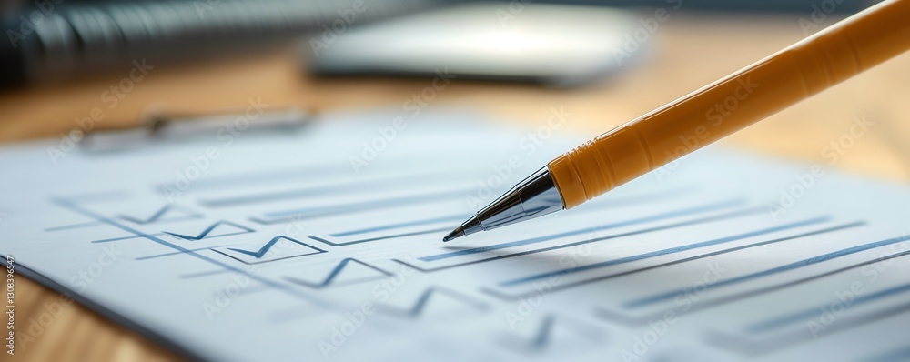 Poster closeup of document with checkmark, representing quality control, auditing, and compliance in docume