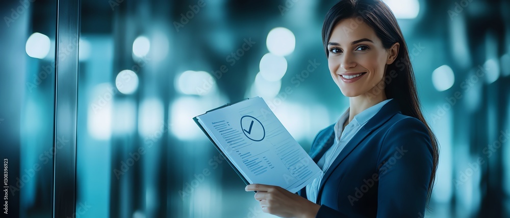Aufkleber Document with a checkmark, emphasizing quality control, auditing, and compliance in document review, quality assurance, and business process management