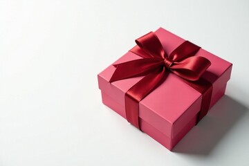 Obraz premium Luxury chocolate gift box with tied ribbon, white background , delicious, detail