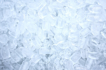 Ice cubes texture background. The coolness of the ice is refreshing and suitable for summer.