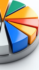 Investment portfolio pie chart displaying asset allocation in realistic photography for financial analysis and planning