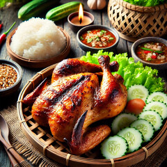 grilled chicken with vegetables